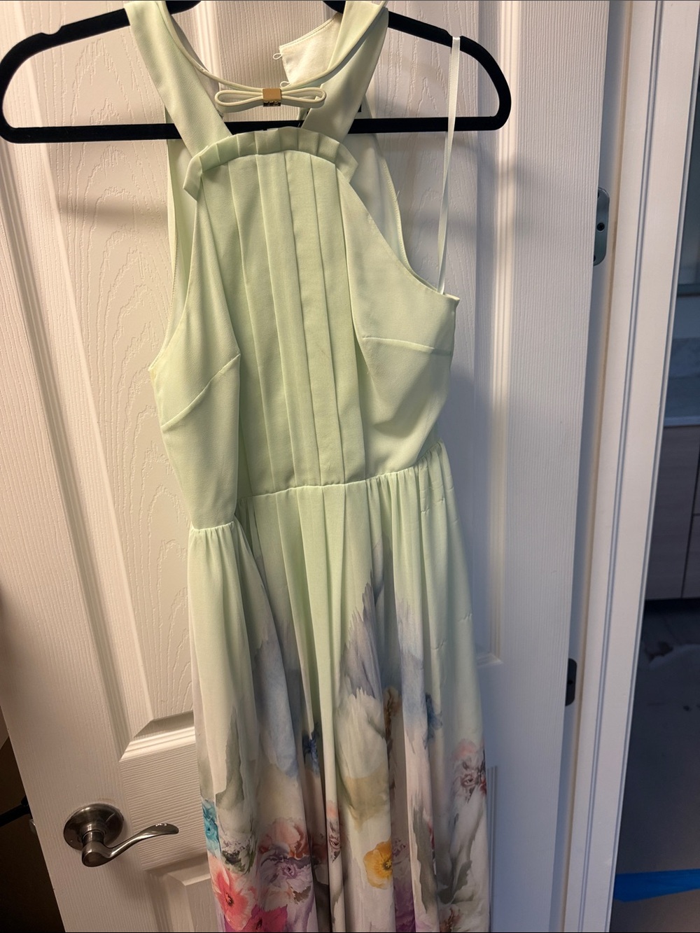 Ted Baker womens Sleeveless Mint Green Floral maxi Dress with belt